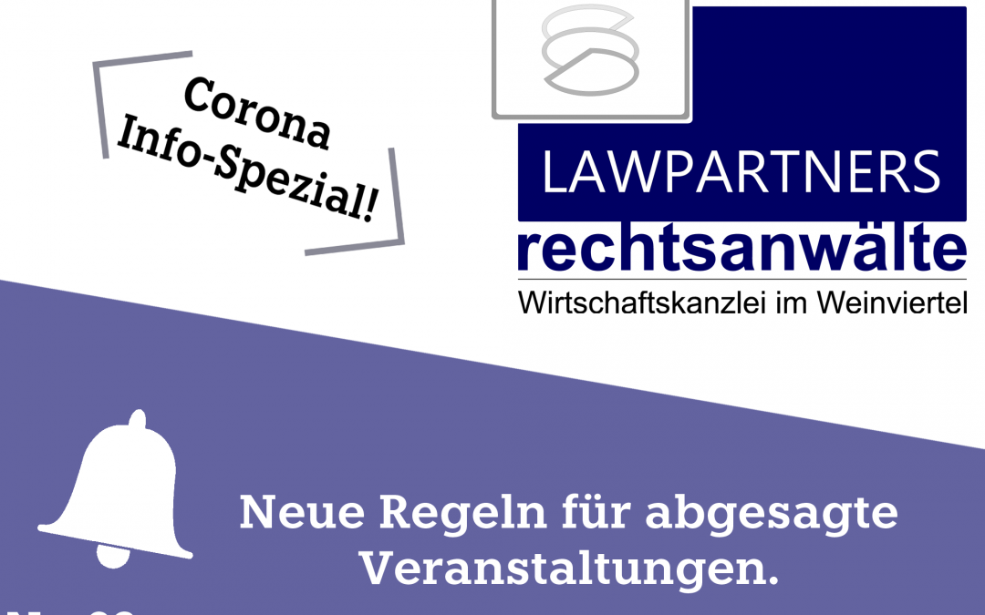 CORONA-INFO-SPEZIAL – Neue Regeln für abgesagte Veranstaltungen